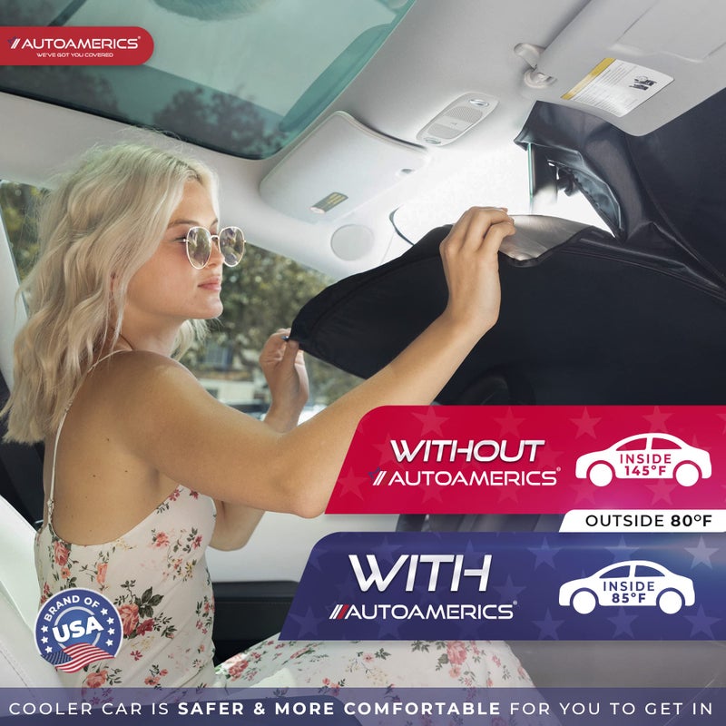 Autoamerics 1-Piece Tesla Model Y Sunshade & Tesla Model 3 Sunshade - Special Design for Model Y & 3 Windshield - Foldable Lightweight M3 Sun Shield - 2023 Tesla Model Y/3 Accessories - Image 4